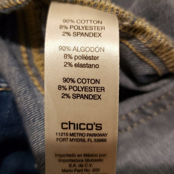 Chico's Perfect Stretch Blue Denim Crops - Size 2 - Picture 7 of 7